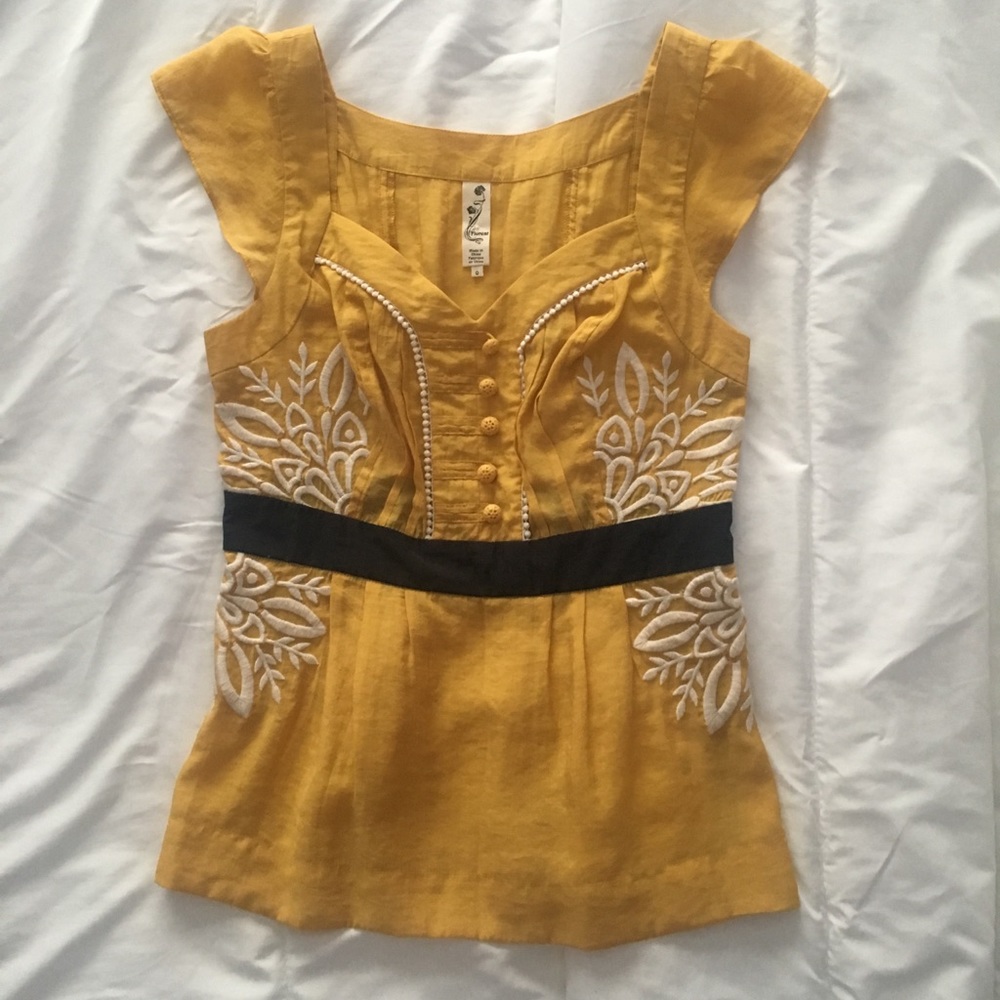 Anthropologie embroidered blouse